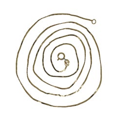 Vintage 14K Yellow Gold Cobra Flat Chain Necklace 2.5g 24”