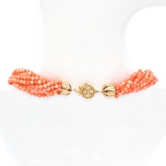 Vintage 14k Gelbgold Koralle Perlenkette