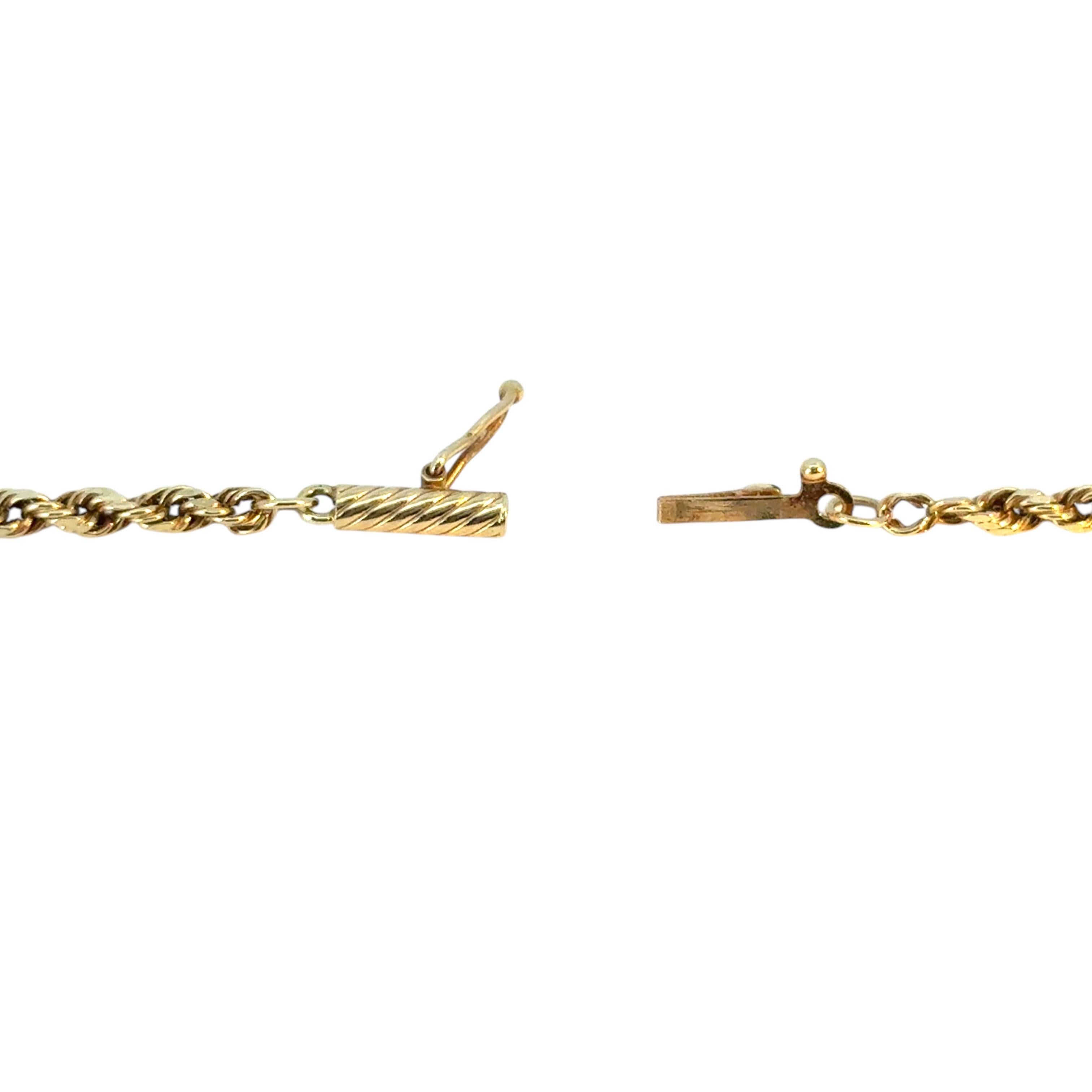 Vintage 14k Yellow Gold Cross Jesus Pendentif on a 14k Yellow Gold Rope Necklace en vente 9