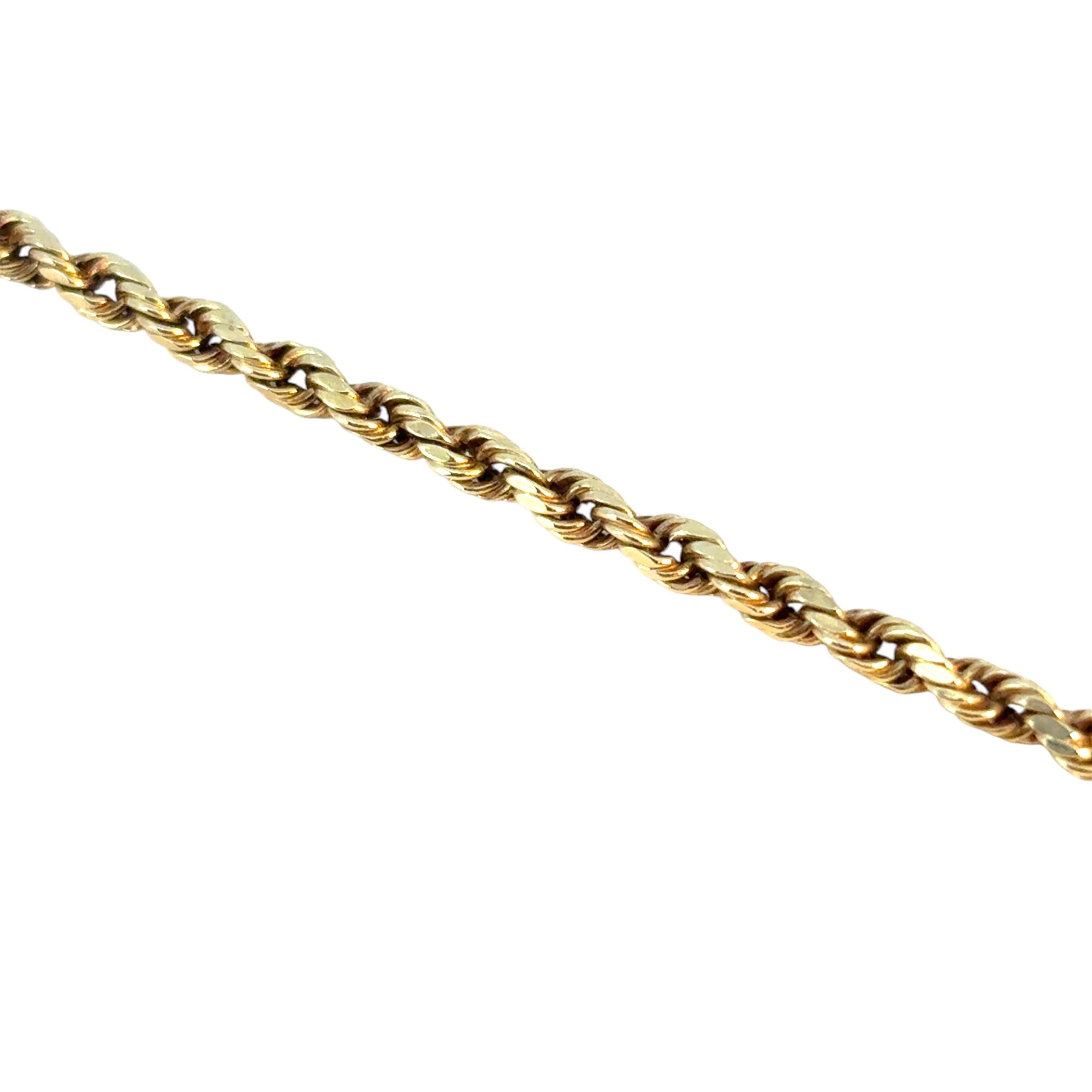 Vintage 14k Yellow Gold Cross Jesus Pendentif on a 14k Yellow Gold Rope Necklace en vente 11
