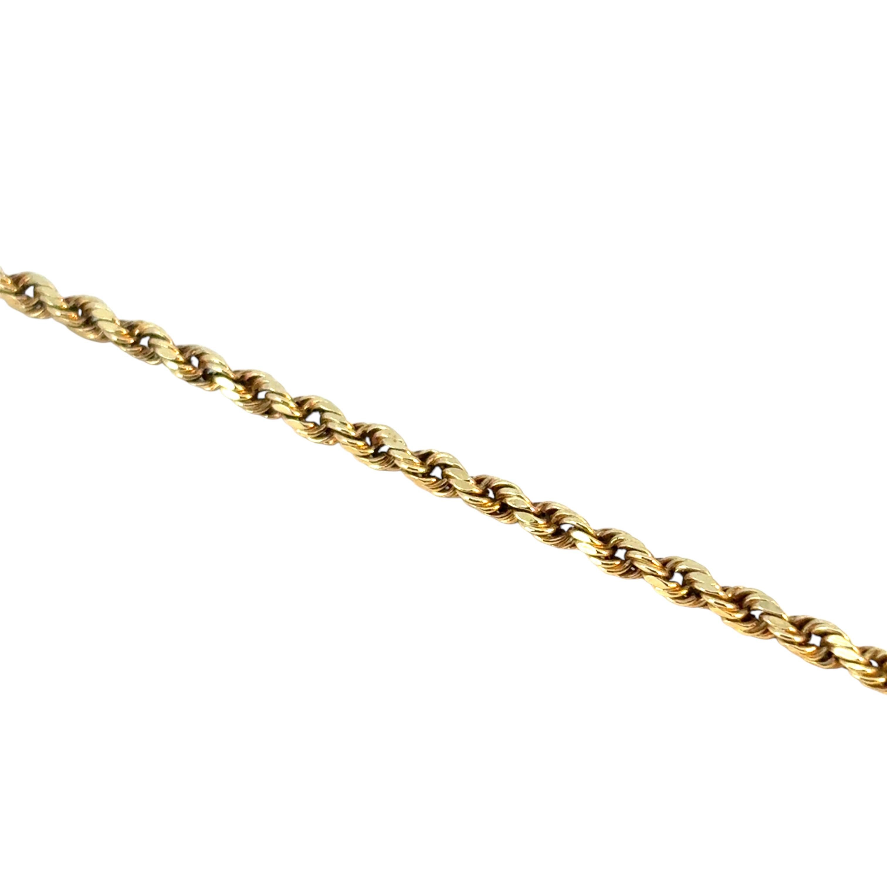 Vintage 14k Yellow Gold Cross Jesus Pendentif on a 14k Yellow Gold Rope Necklace en vente 12