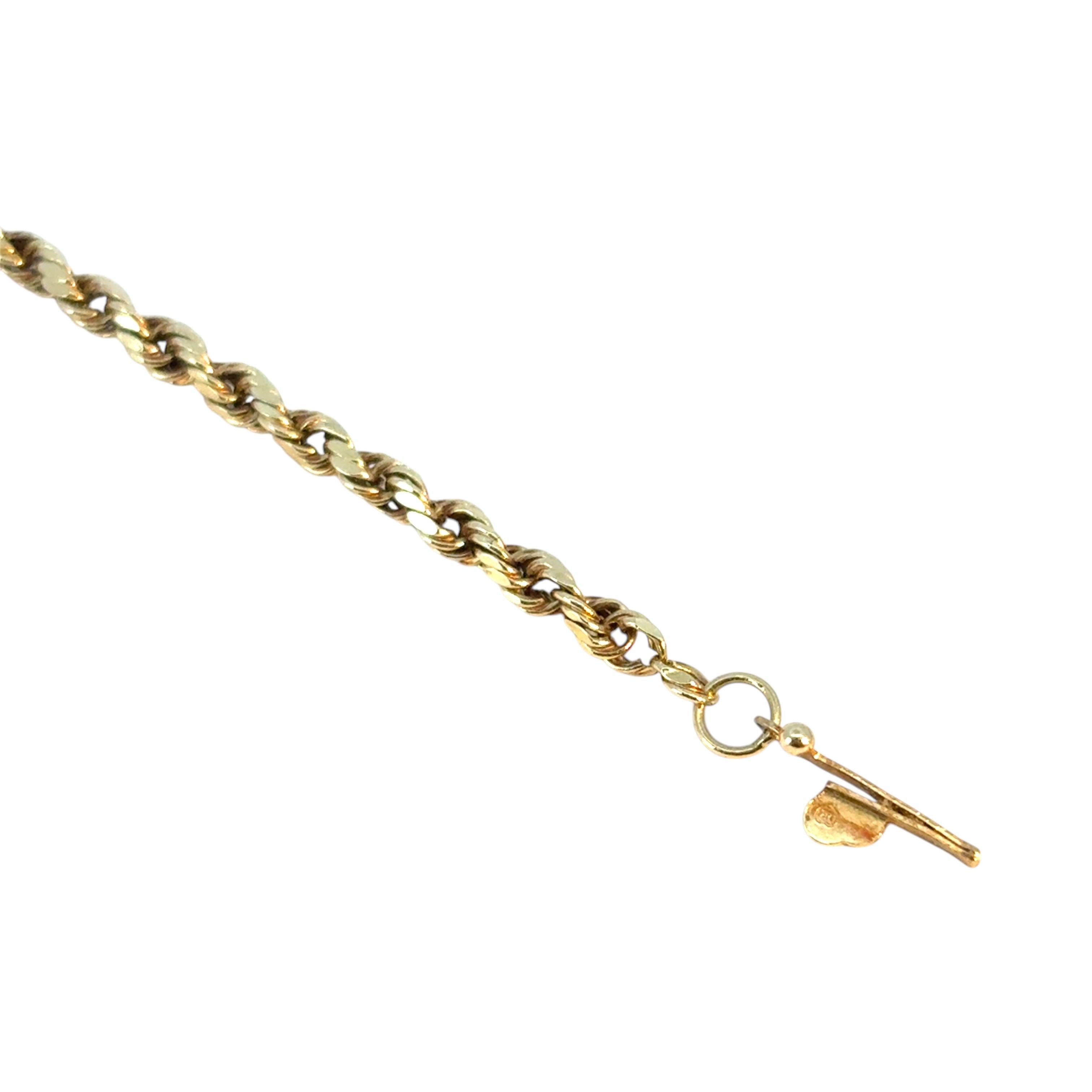 Vintage 14k Yellow Gold Cross Jesus Pendentif on a 14k Yellow Gold Rope Necklace en vente 13