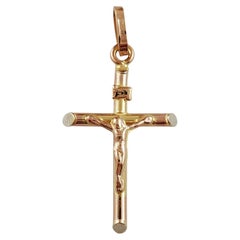 Vintage 14K Yellow Gold Cross Pendant