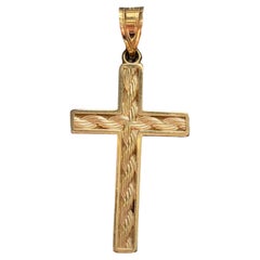 Vintage 14K Yellow Gold Cross Pendant