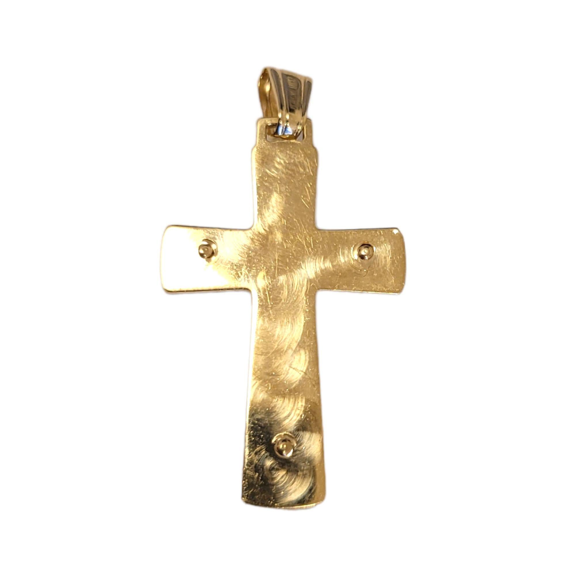 Vintage 14k Yellow Gold Crucifix Pendant For Sale 1