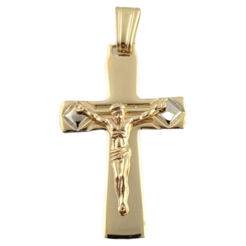 Vintage 14k Yellow Gold Crucifix Pendant For Sale