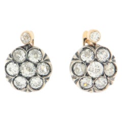Vintage 14K Yellow Gold Diamond Bezel Setting Clip-on Earring