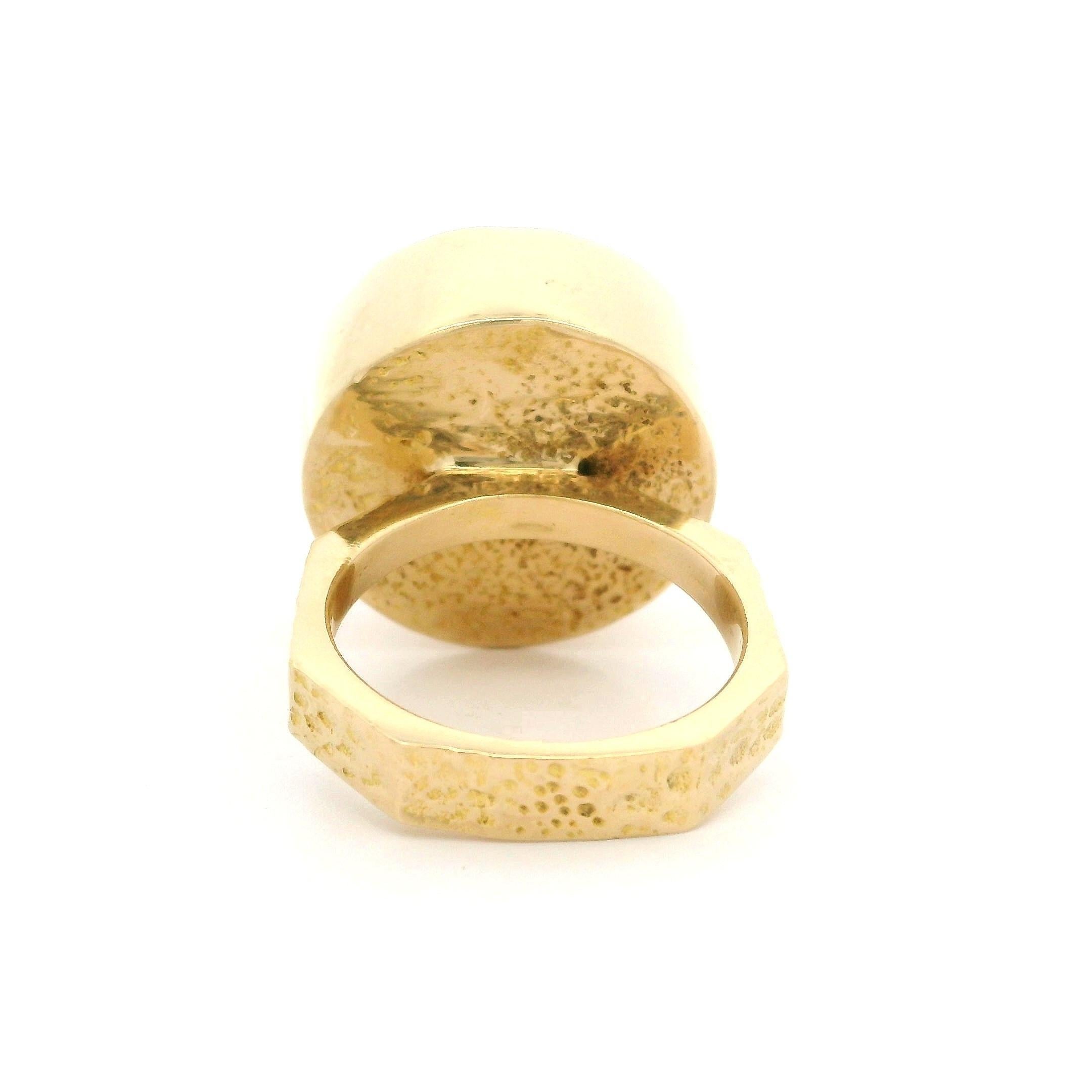 Vintage 14k Yellow Gold Diamond Honey Comb Flower Chunky Heavy Cocktail Ring For Sale 7