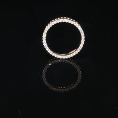 Vintage 14K Yellow Gold Diamond Open Circle Pendant Round Eternity Halo