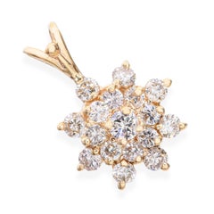 Vintage 14k Yellow Gold Diamond Star Pendant