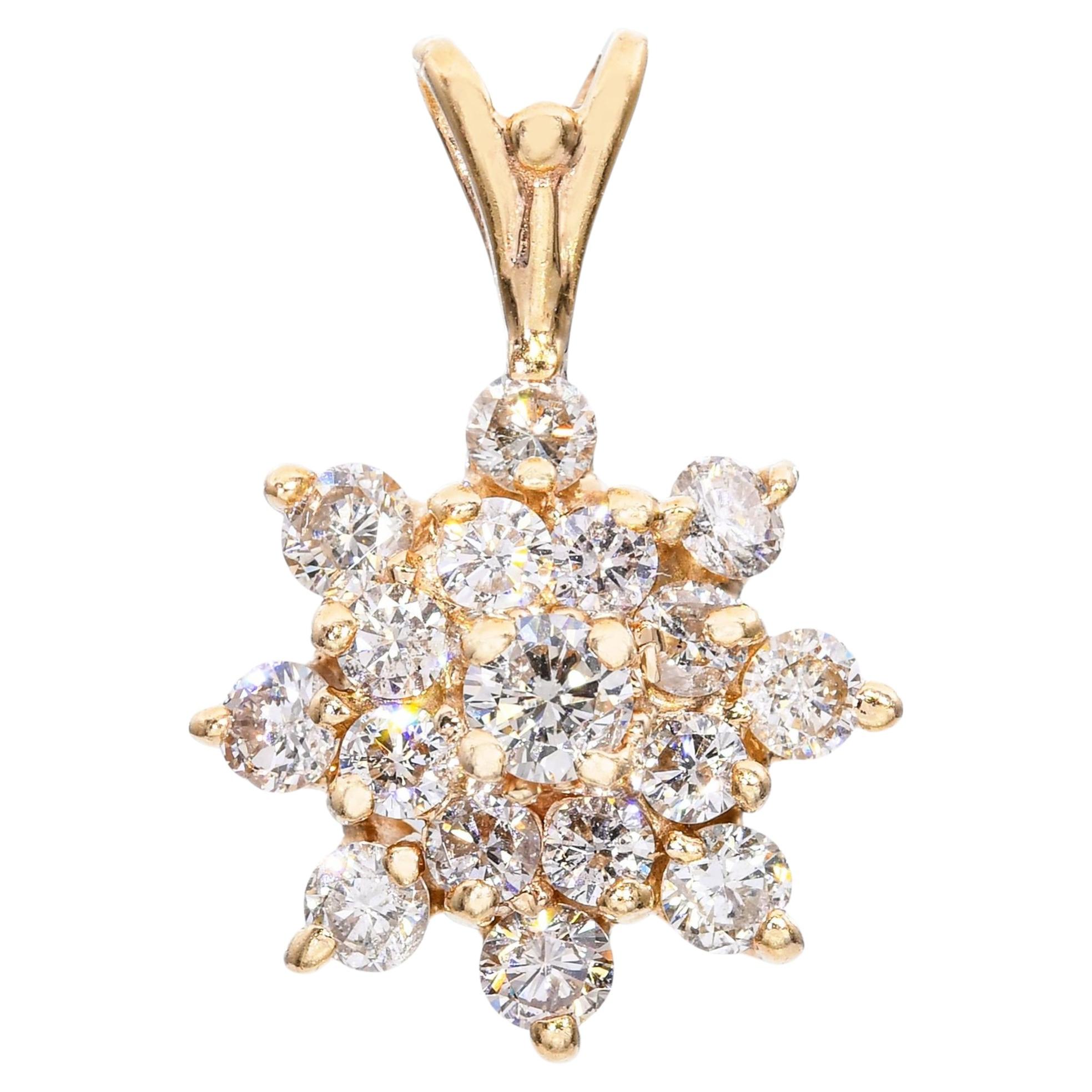 Colgante Estrella Diamante Oro Amarillo 14k Vintage