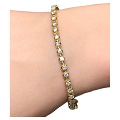 Bracelet tennis vintage en or jaune 14 carats avec diamants 2,30 cttw G Vs 7