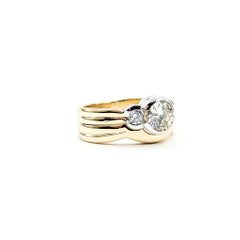 Vintage 14k Yellow Gold Diamond Wedding Set