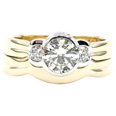 Vintage 14k Yellow Gold Diamond Wedding Set