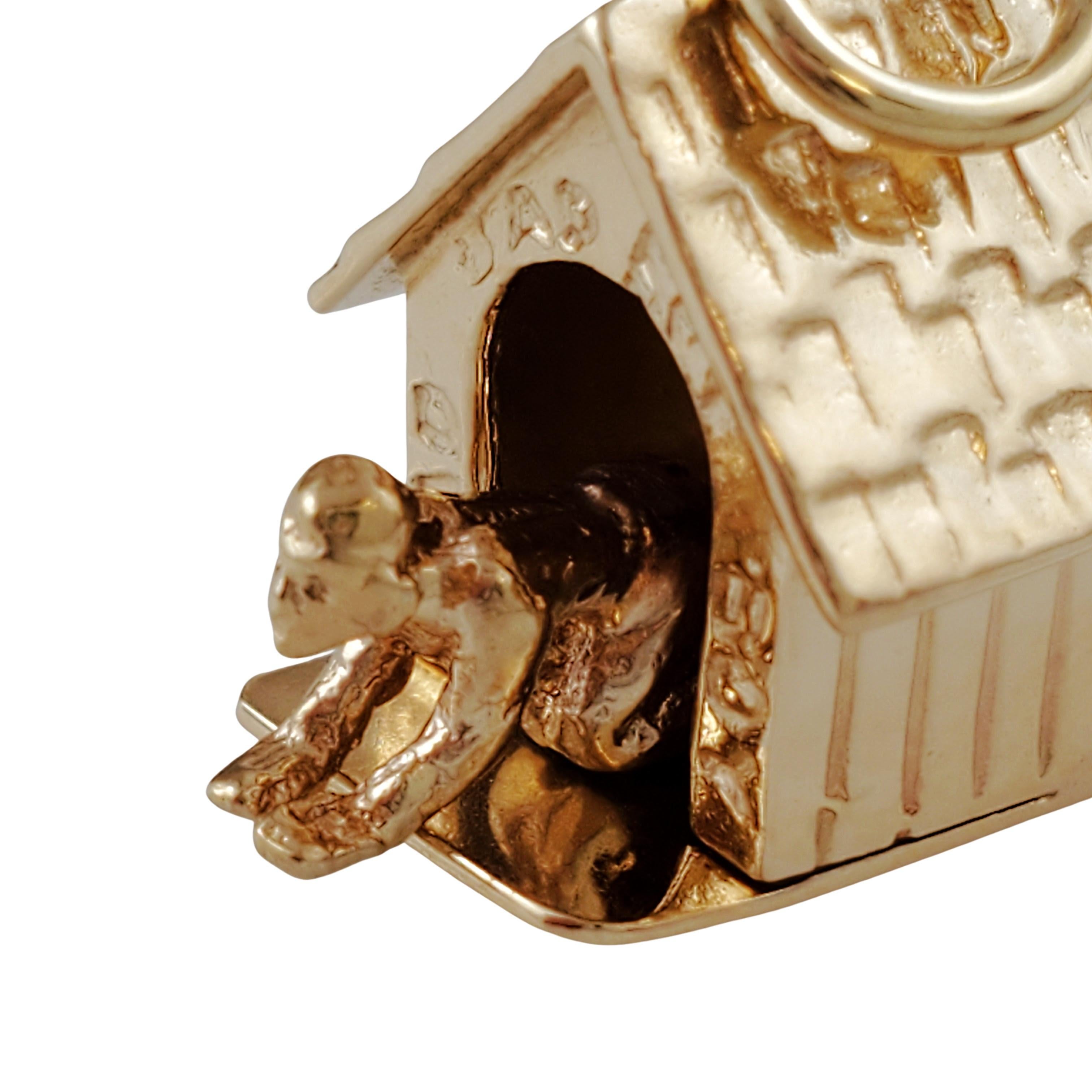 Vintage 14K Yellow Gold Dog in the Doghouse Charm 2