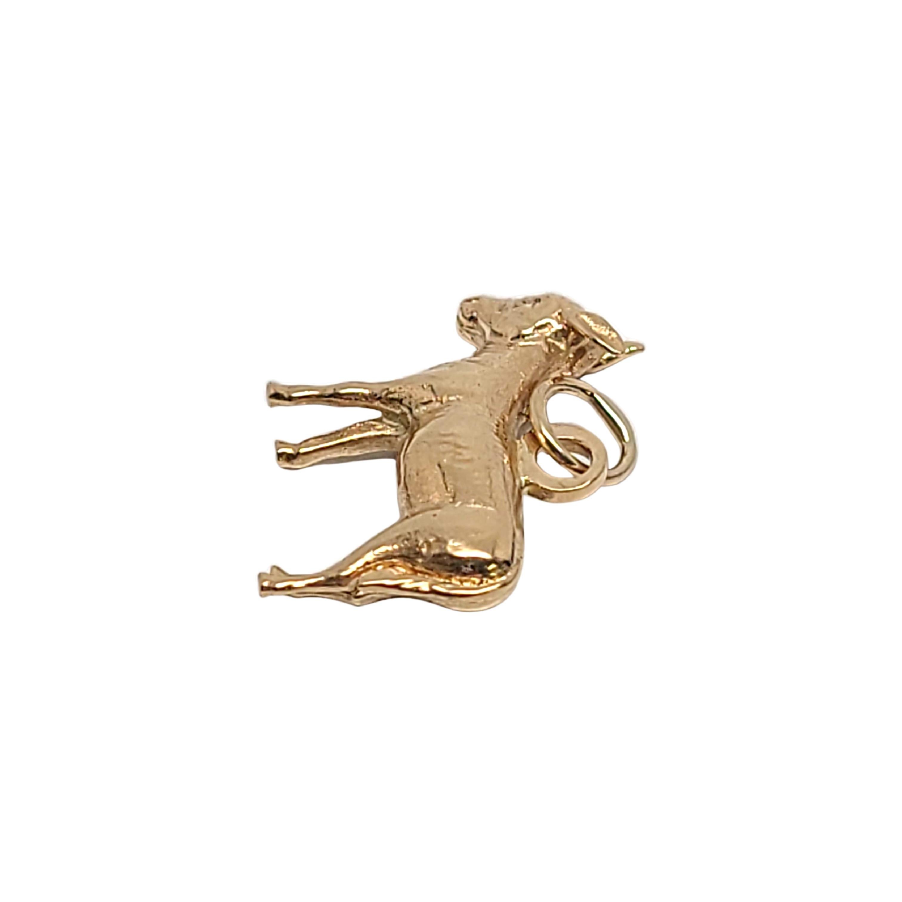Vintage 14K Yellow Gold Donkey Charm In Good Condition In Washington Depot, CT