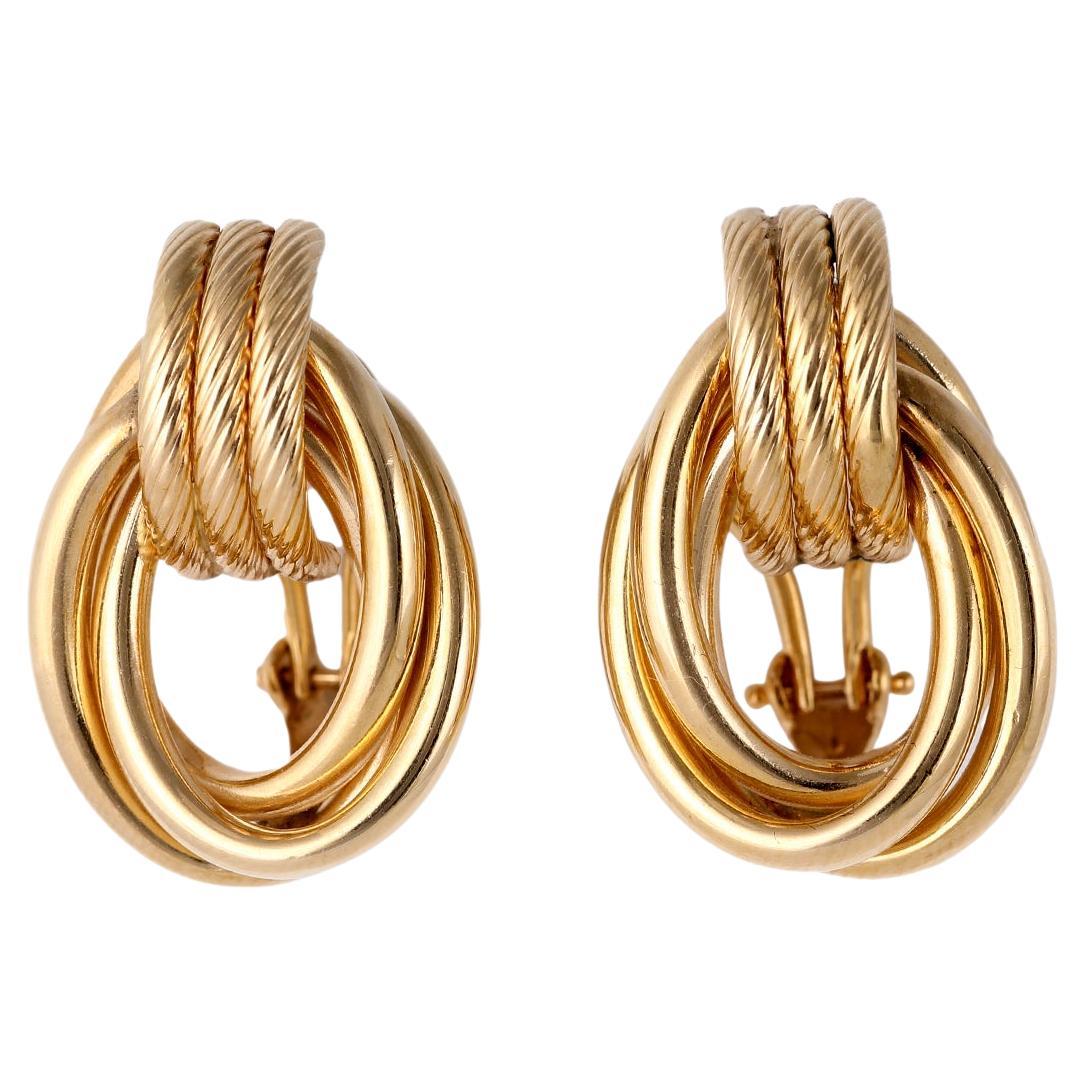 Vintage 14k Yellow Gold Door Knocker Earrings