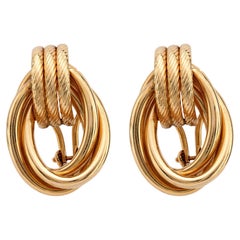 Vintage 14k yellow gold door knocker earrings