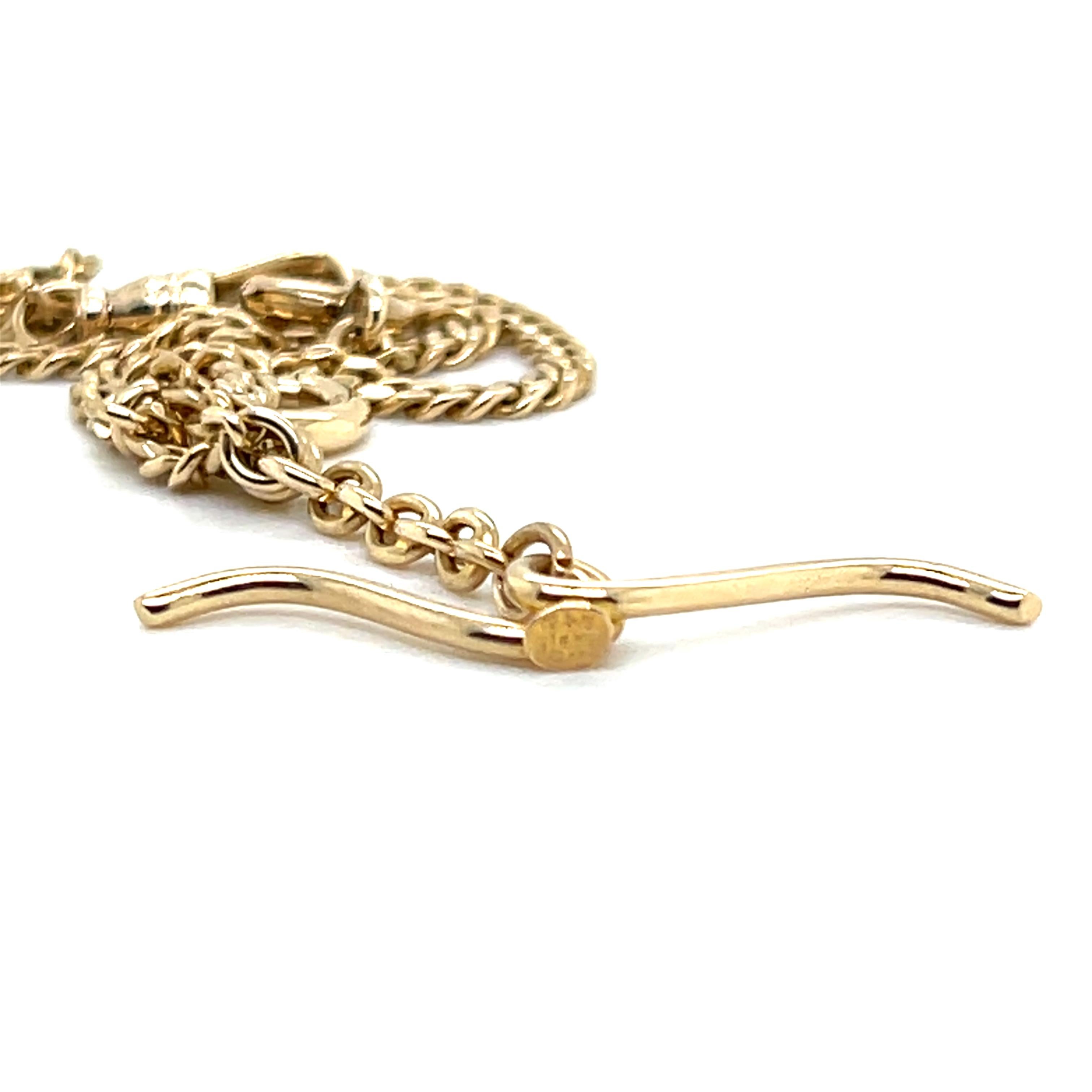 Vintage 14k Yellow Gold Double Pocket Watch Chain For Sale 5