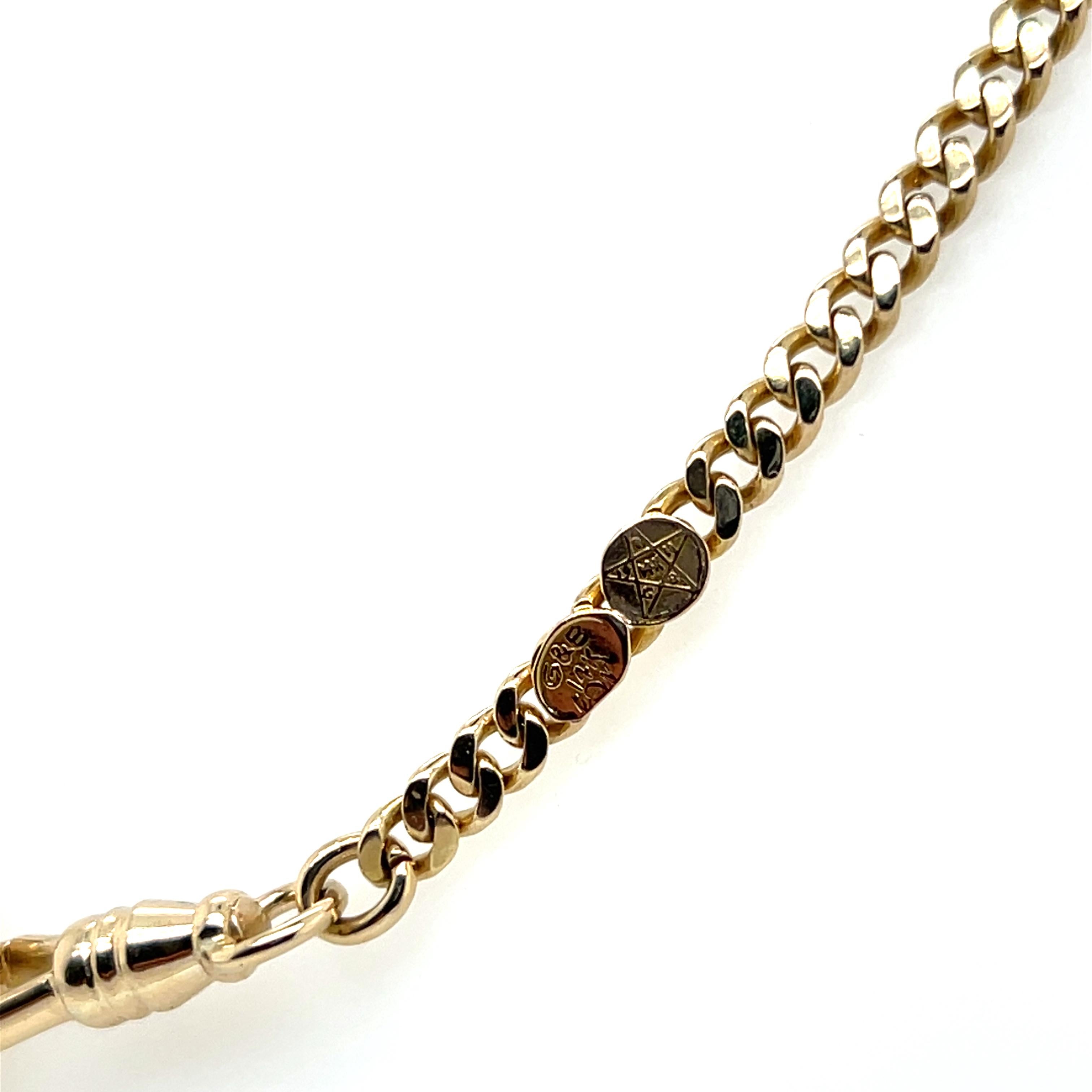 Vintage 14k Yellow Gold Double Pocket Watch Chain For Sale 6