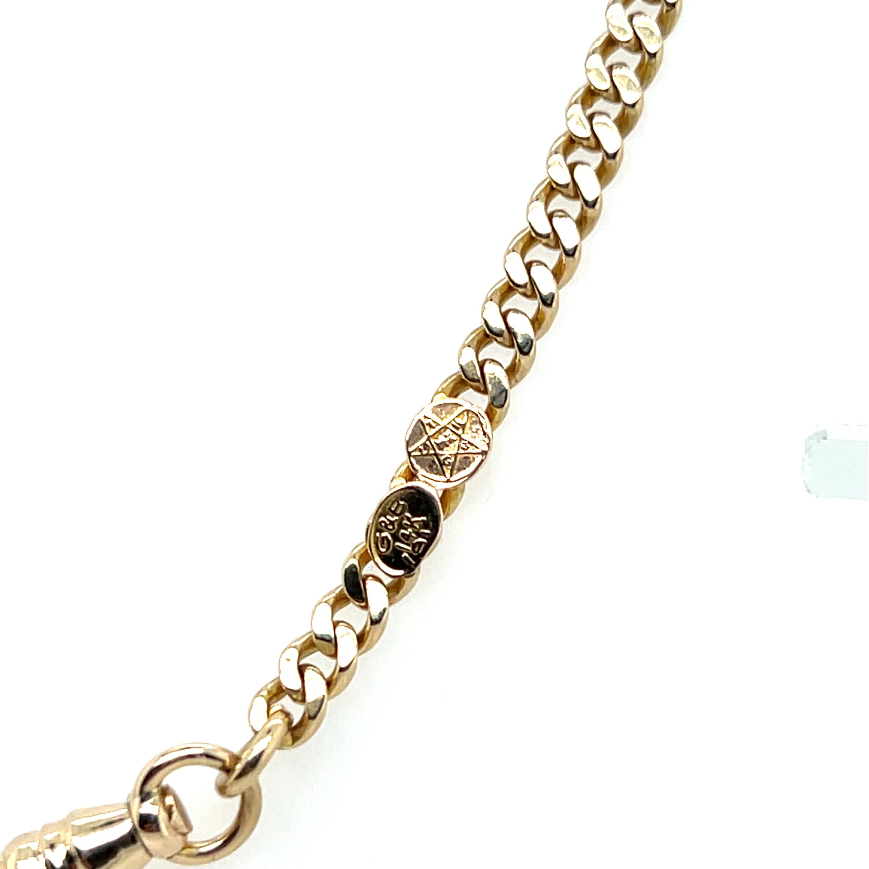 Vintage 14k Yellow Gold Double Pocket Watch Chain For Sale 7