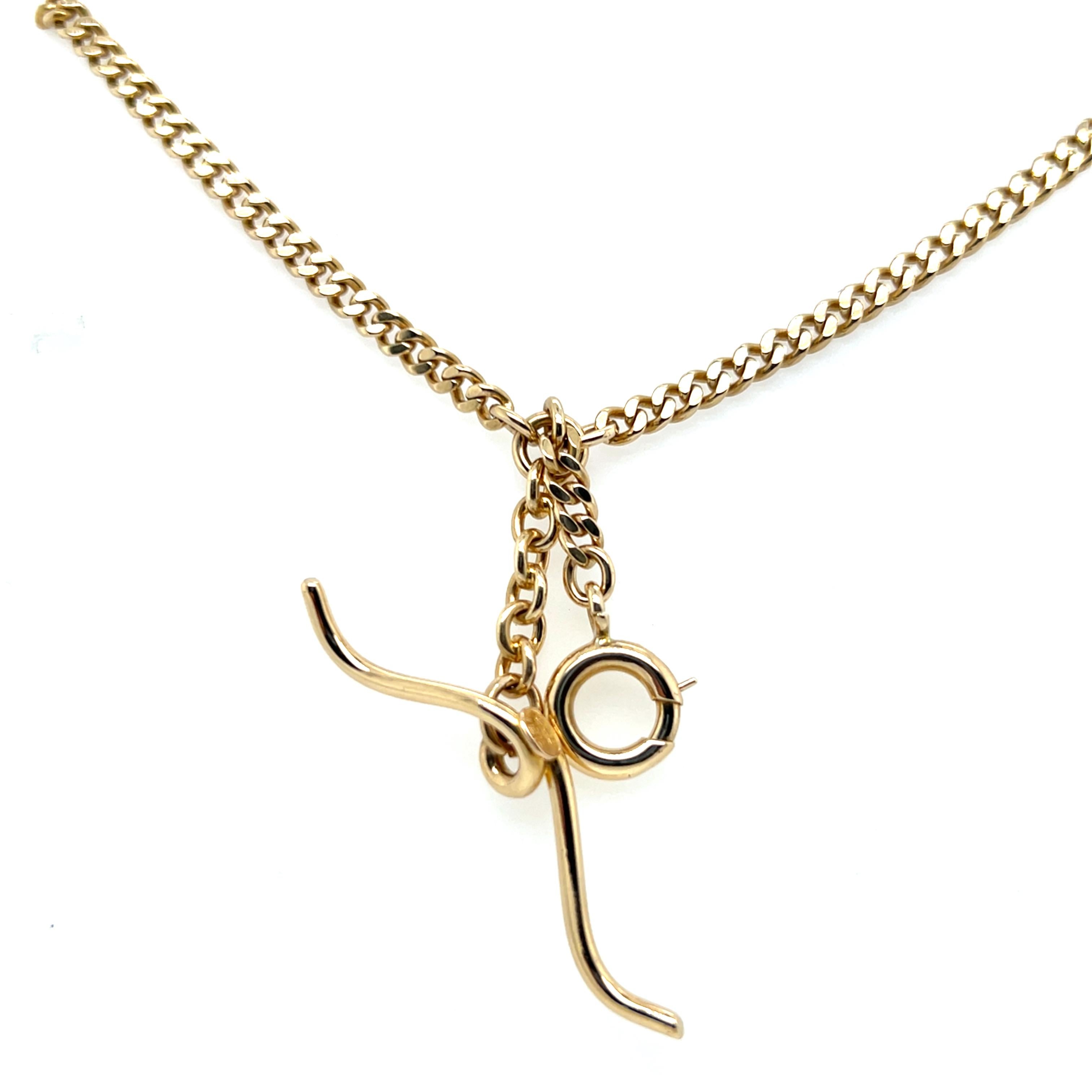 Vintage 14k Yellow Gold Double Pocket Watch Chain For Sale 9