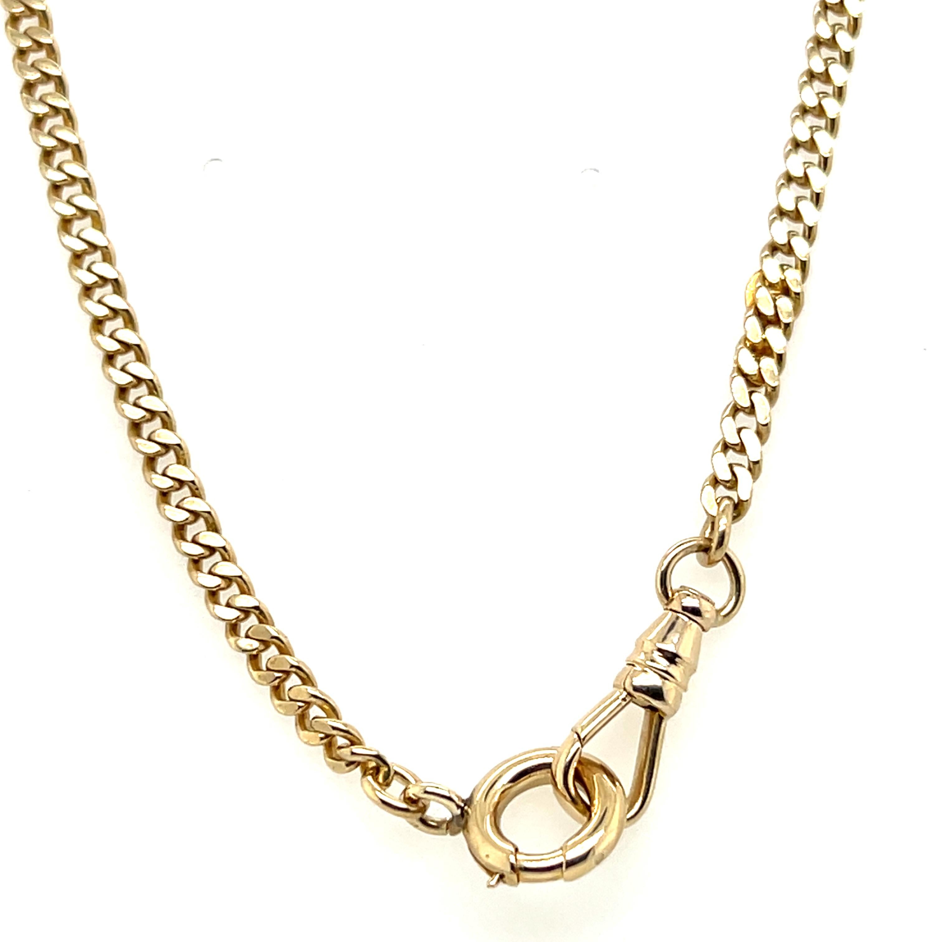 Vintage 14k Yellow Gold Double Pocket Watch Chain For Sale 10