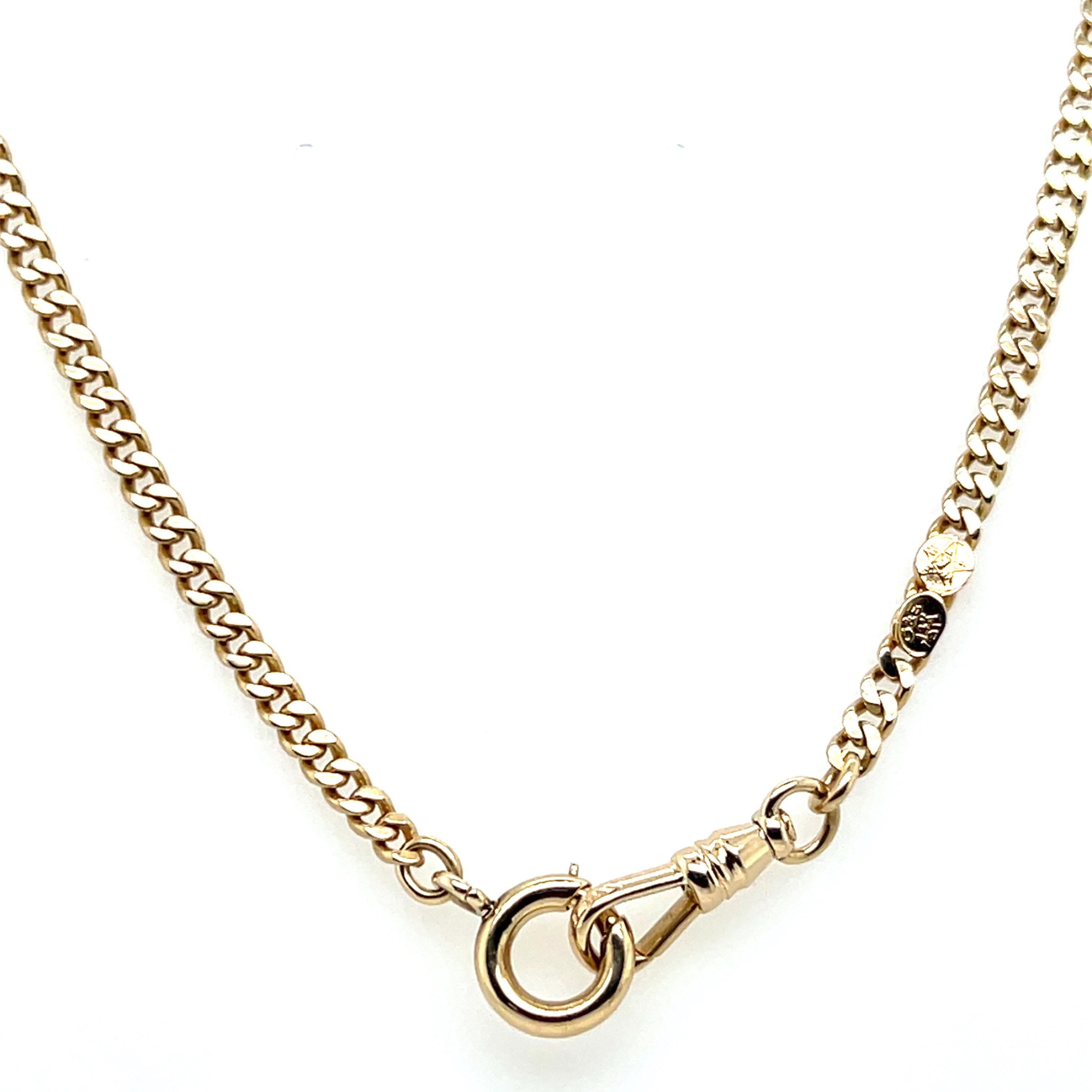 Vintage 14k Yellow Gold Double Pocket Watch Chain For Sale 12