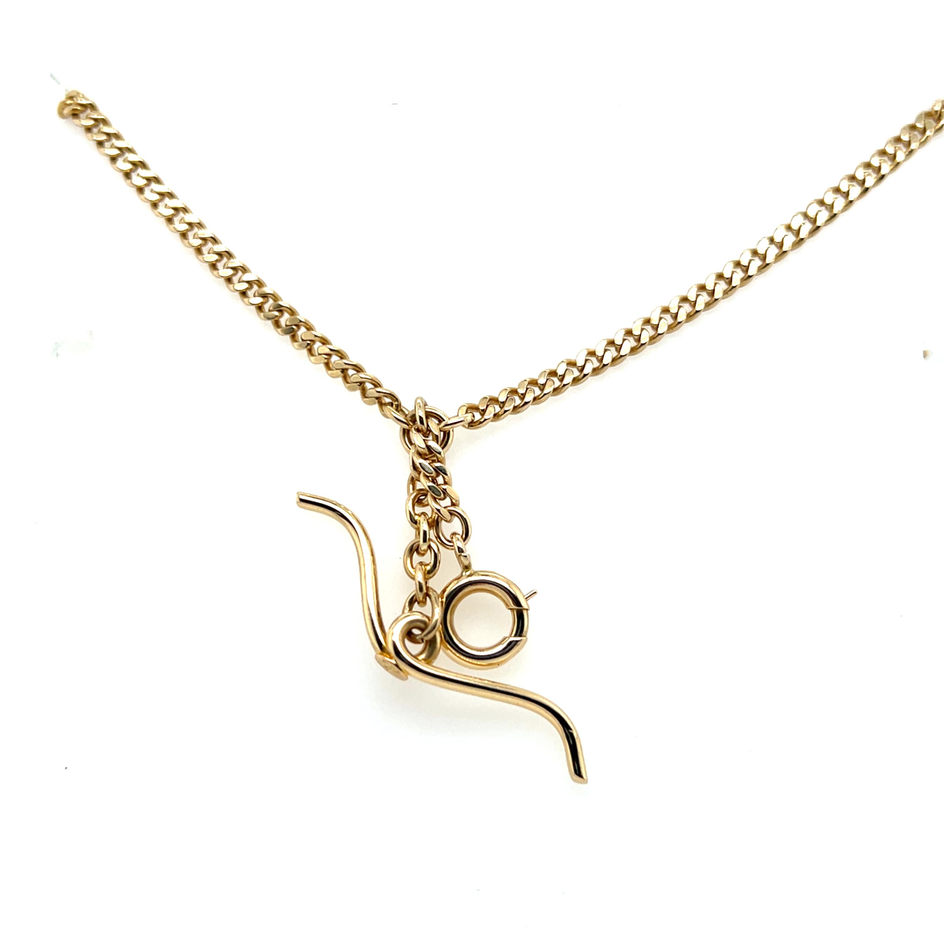 Vintage 14k Yellow Gold Double Pocket Watch Chain For Sale 14