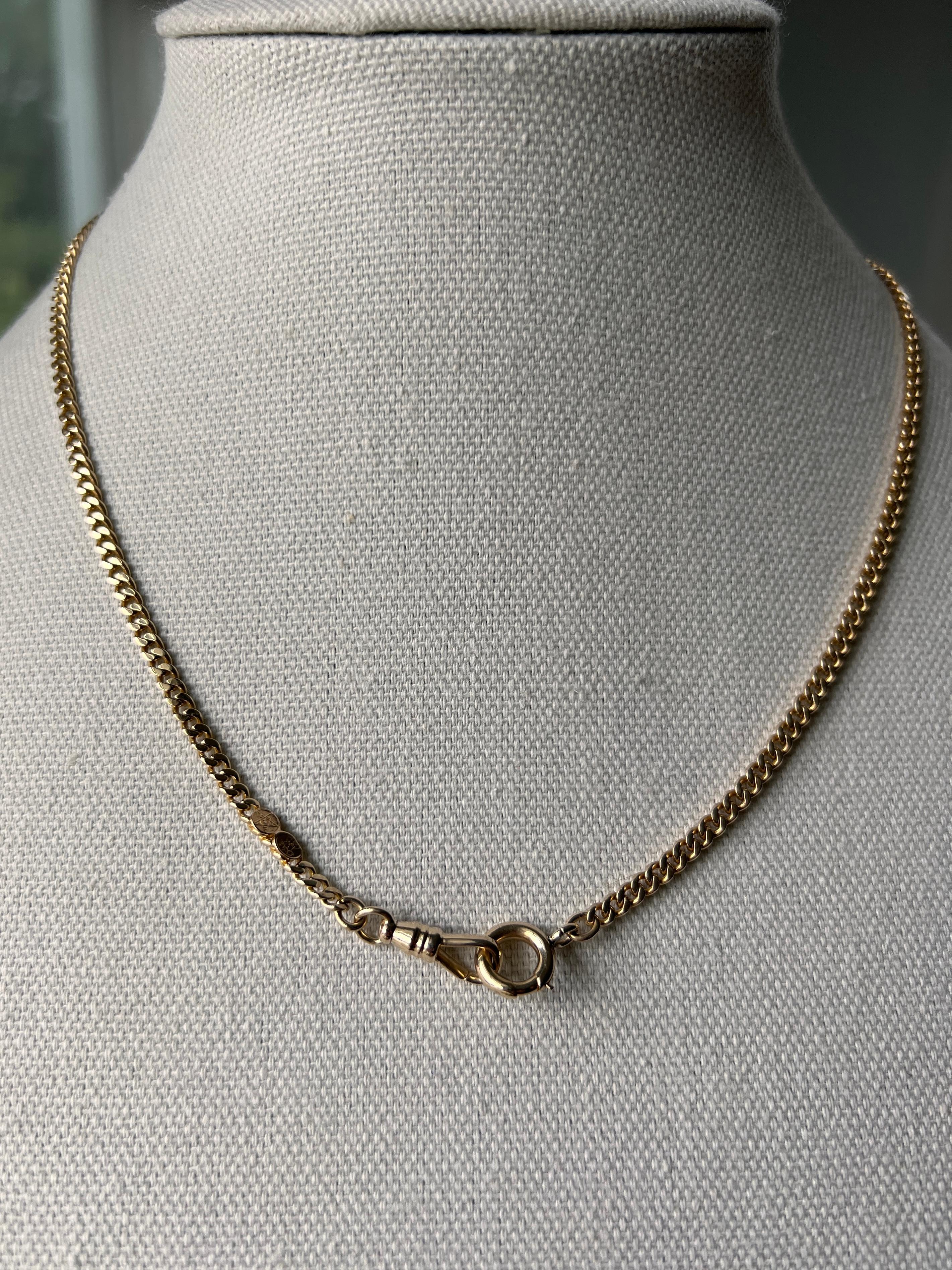 Contemporary Vintage 14k Yellow Gold Double Pocket Watch Chain For Sale