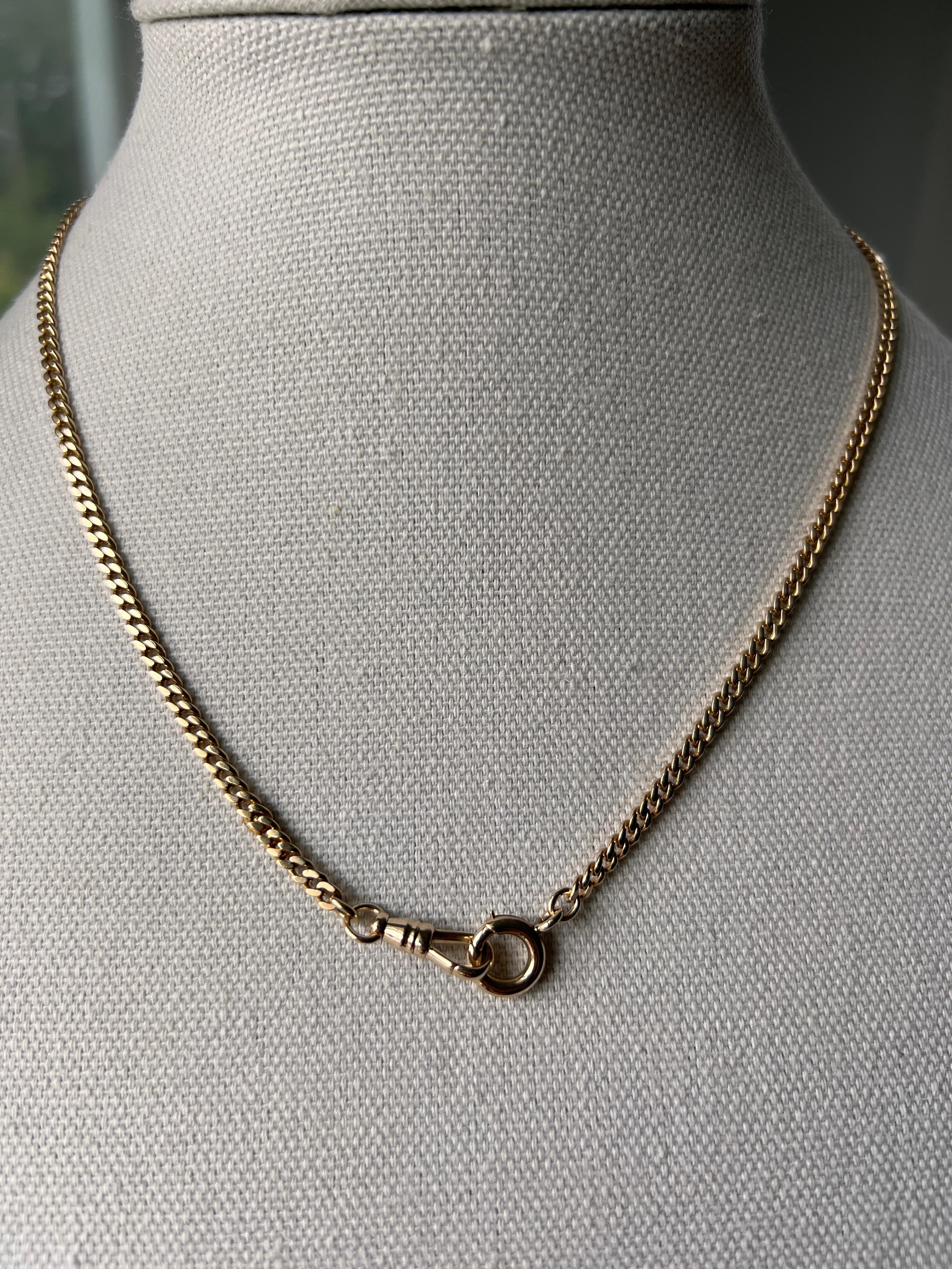 Vintage 14k Yellow Gold Double Pocket Watch Chain In Good Condition For Sale In Towson, MD