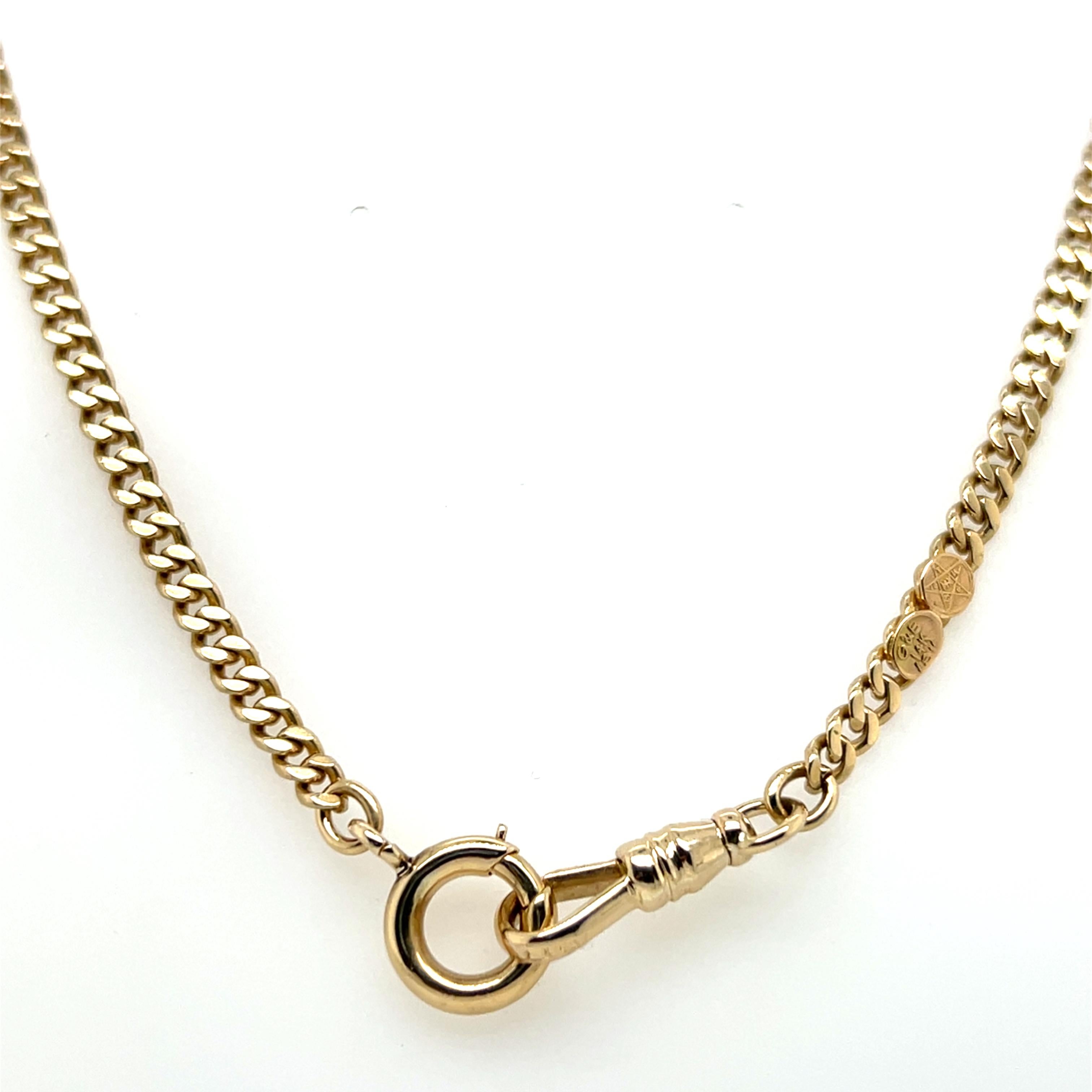 Vintage 14k Yellow Gold Double Pocket Watch Chain For Sale 3