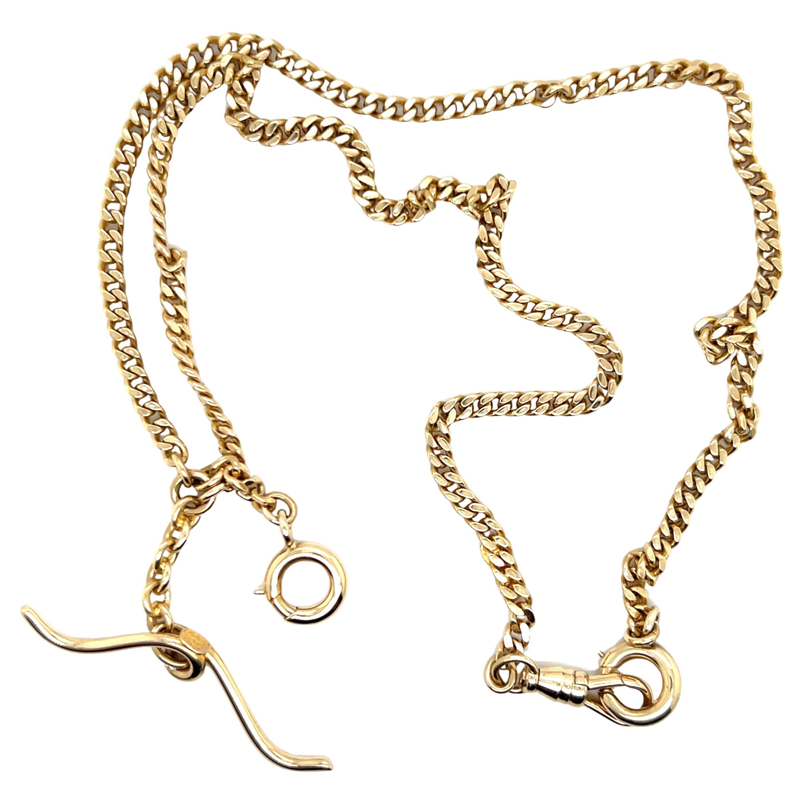 Vintage 14k Yellow Gold Double Pocket Watch Chain