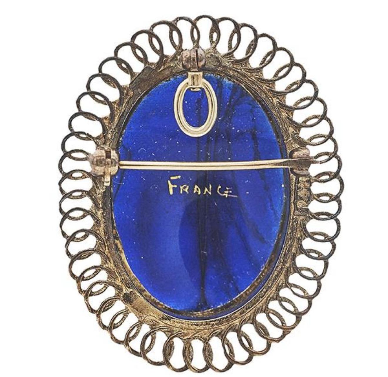 Vintage 14K Yellow Gold Enamel Dancer Convertible Brooch Pendant French For Sale 1