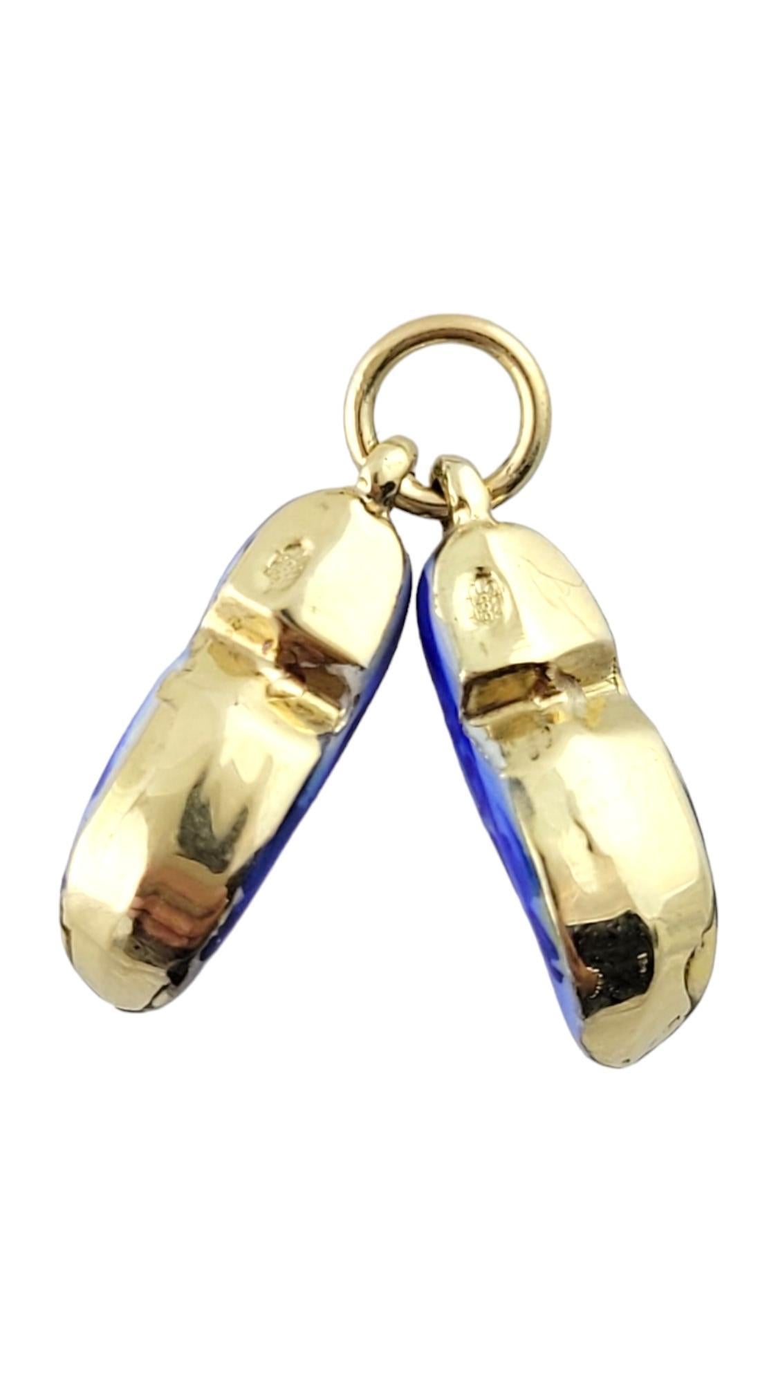 Vintage 14K Yellow Gold Enamel Dutch Clog Shoe Charm #16263 In Good Condition For Sale In Washington Depot, CT