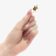 Vintage 14k Yellow Gold & Enamel Sea Turtle Stickpin