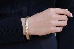 Vintage 14k Yellow Gold Engraved Bangle Bracelet