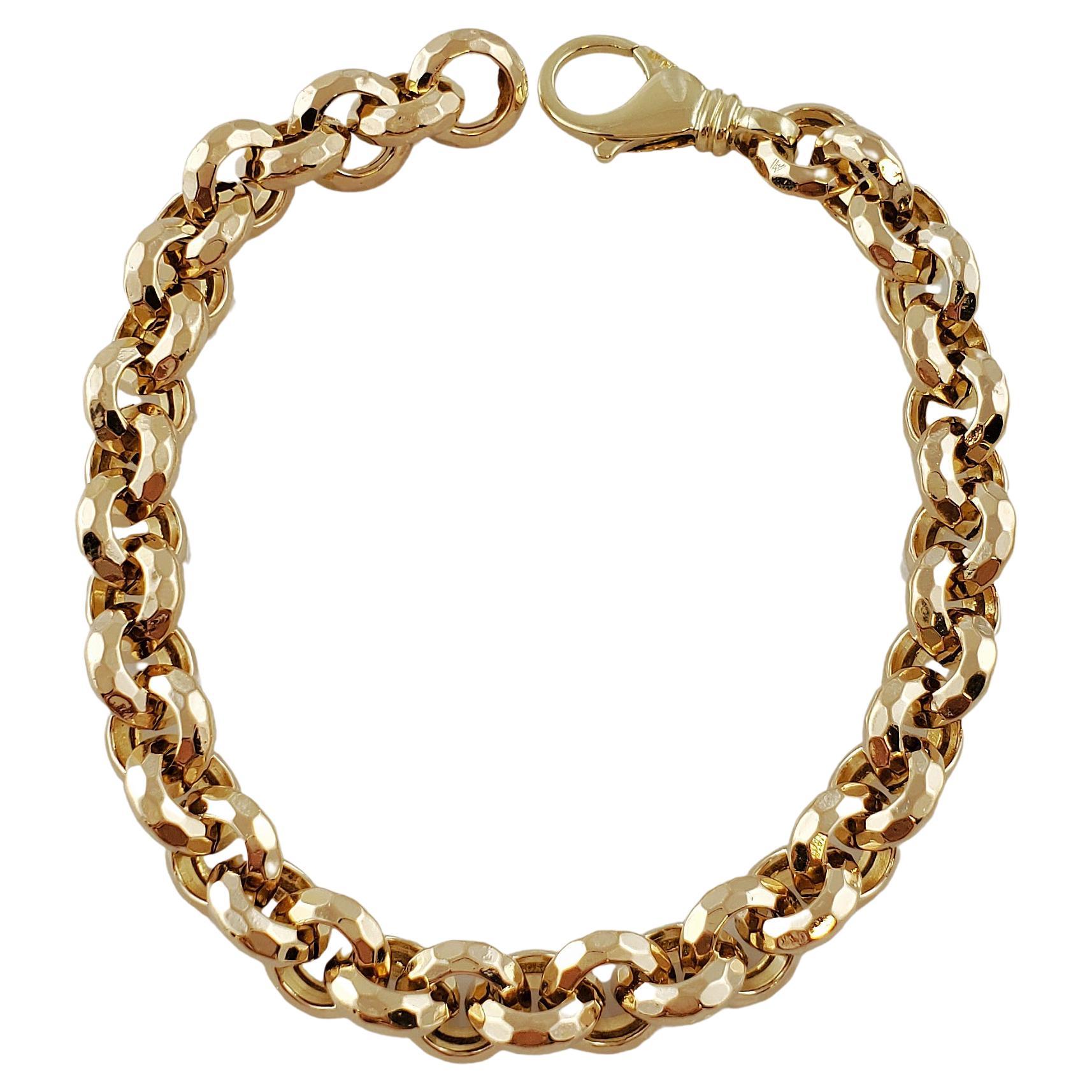 Antique Edwardian Rose Gold Gate Link Bracelet, circa 1905 For Sale at