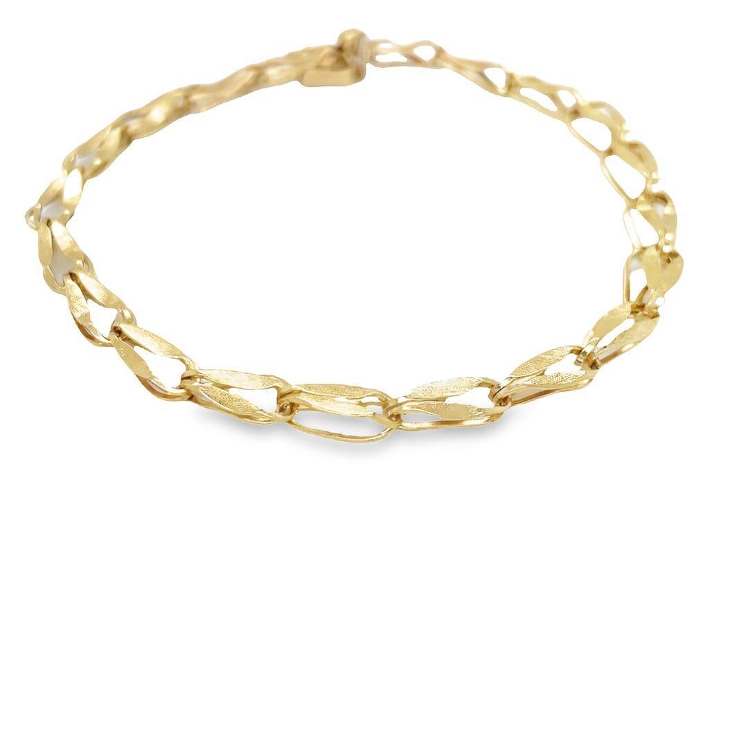 Bracelet vintage en or jaune 14K à maillons fantaisie Excellent état - En vente à beverly hills, CA