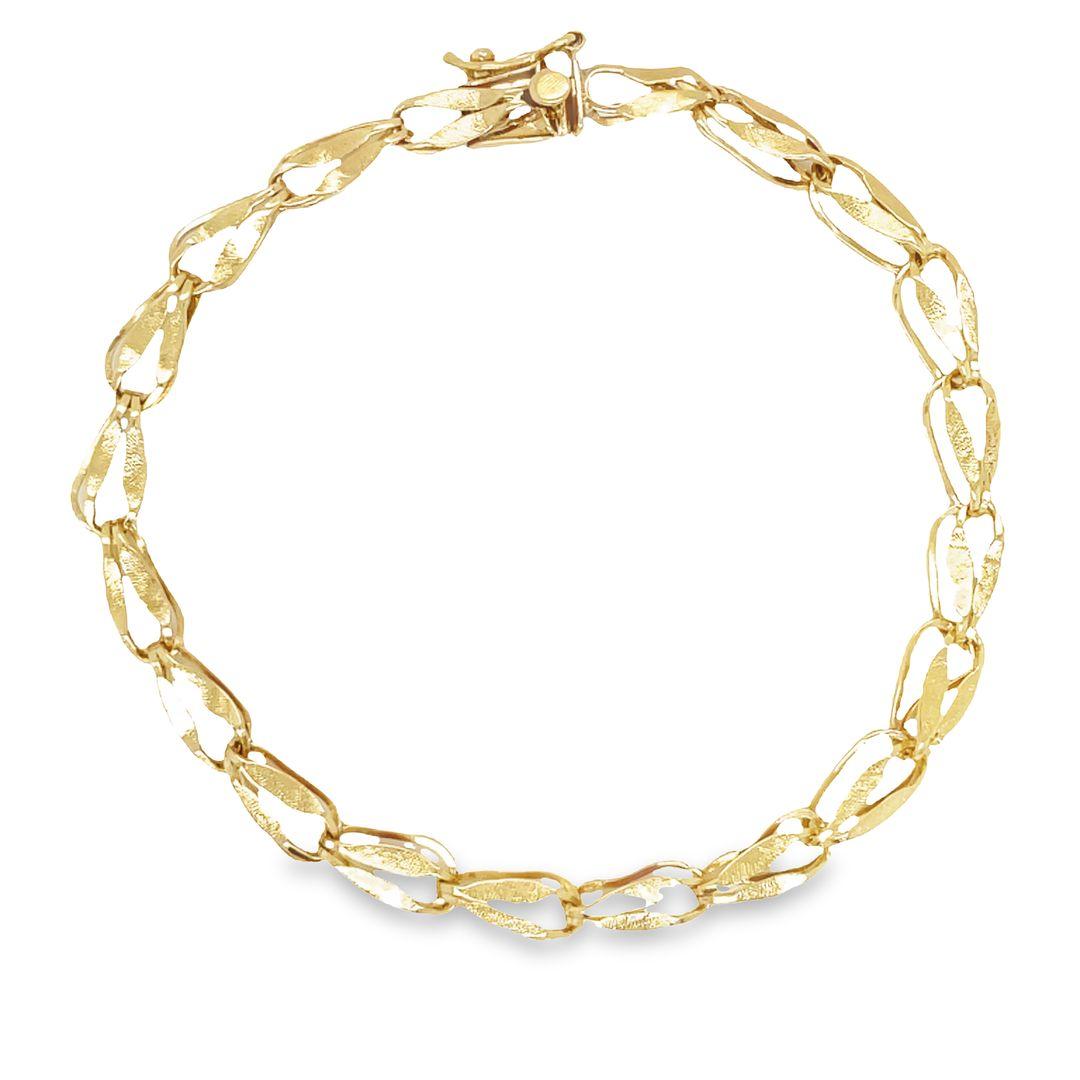 Bracelet vintage en or jaune 14K à maillons fantaisie Unisexe en vente