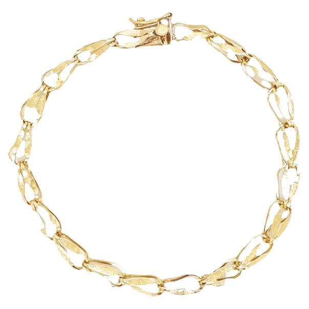 Vintage 14K Yellow Gold Fancy-Link Bracletet