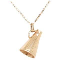 Vintage 14K Yellow Gold Figural Cheer Horn Charm for a Bracelet