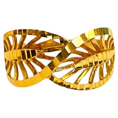 Vintage 14K Yellow Gold Filigree Ring Size 7.5 - Stamped