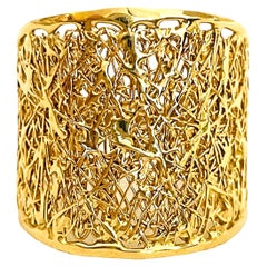 Vintage 14K Yellow Gold Filigree Ring Size 7.5 - Stamped