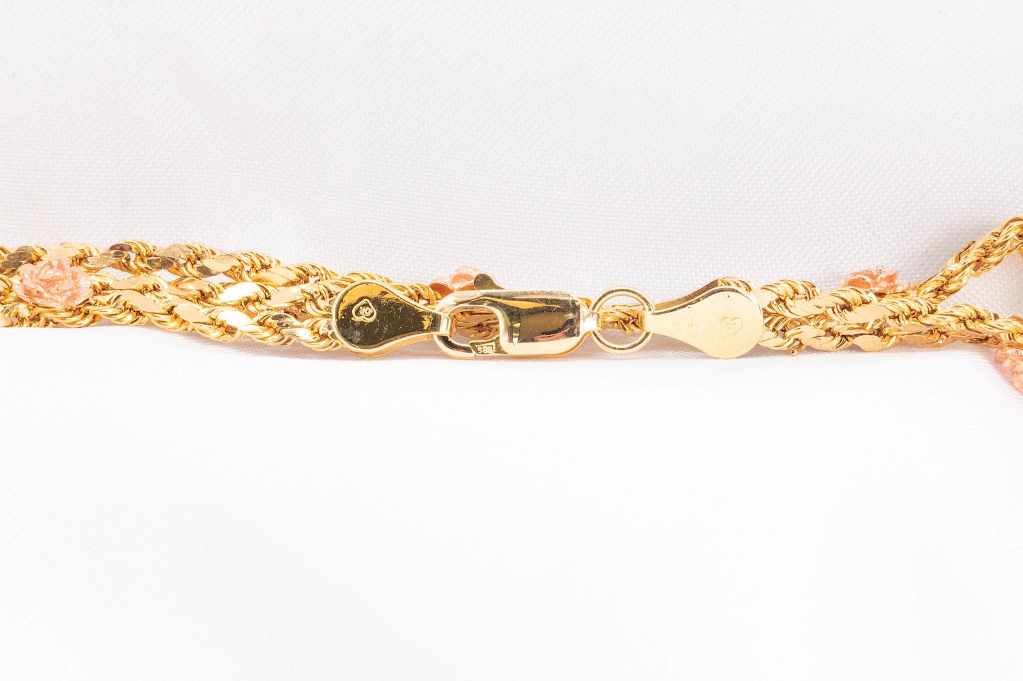 Vintage 14k Gelbgold Blumenarmband 2