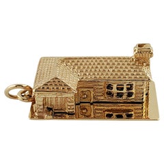 14K Yellow Gold "God Bless our Home" House Charm