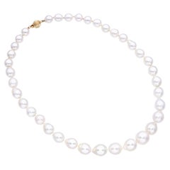 Collar Vintage de Perlas del Mar del Sur Graduadas en Oro Amarillo de 14k