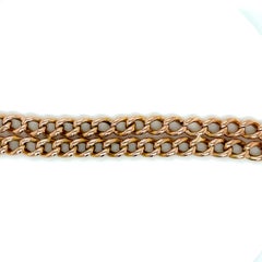 Vintage 14k Yellow Gold Hand Made Double Wide Cable Link Bracelet