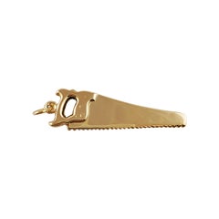 14K Yellow Gold Hand Saw Pendant/Charm