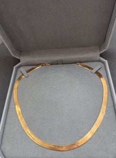 Vintage 14k Yellow Gold Herringbone Necklace